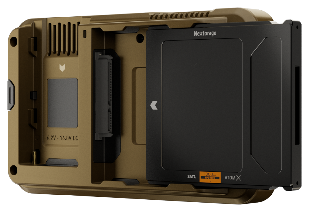 Atomos Ninja Ultra rear View with Atomos X being attached, Atomos Ninja Ultra